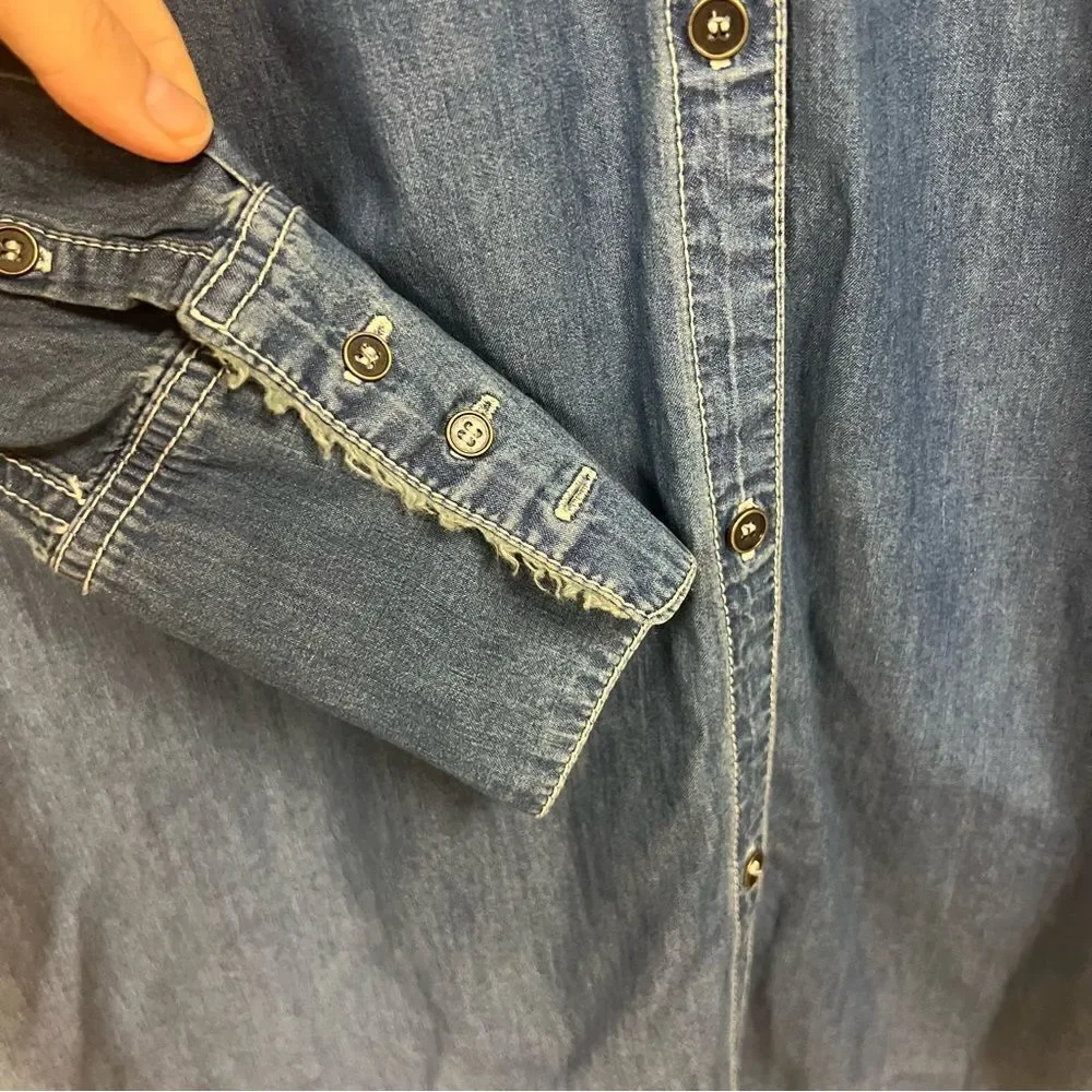 Hatley blue lightweight denim jean dress.  Size M - Picture 6 of 8